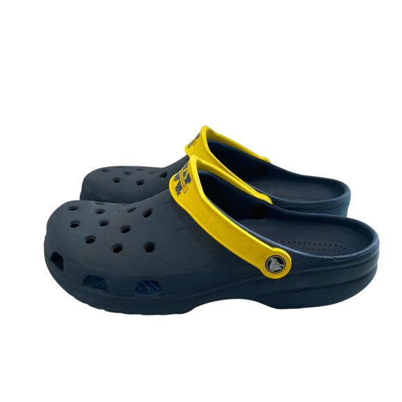 Crocs University Michigan Classic Clogs Beach Navy Blue Yellow Mens XXL 12-13 - Picture 4 of 9